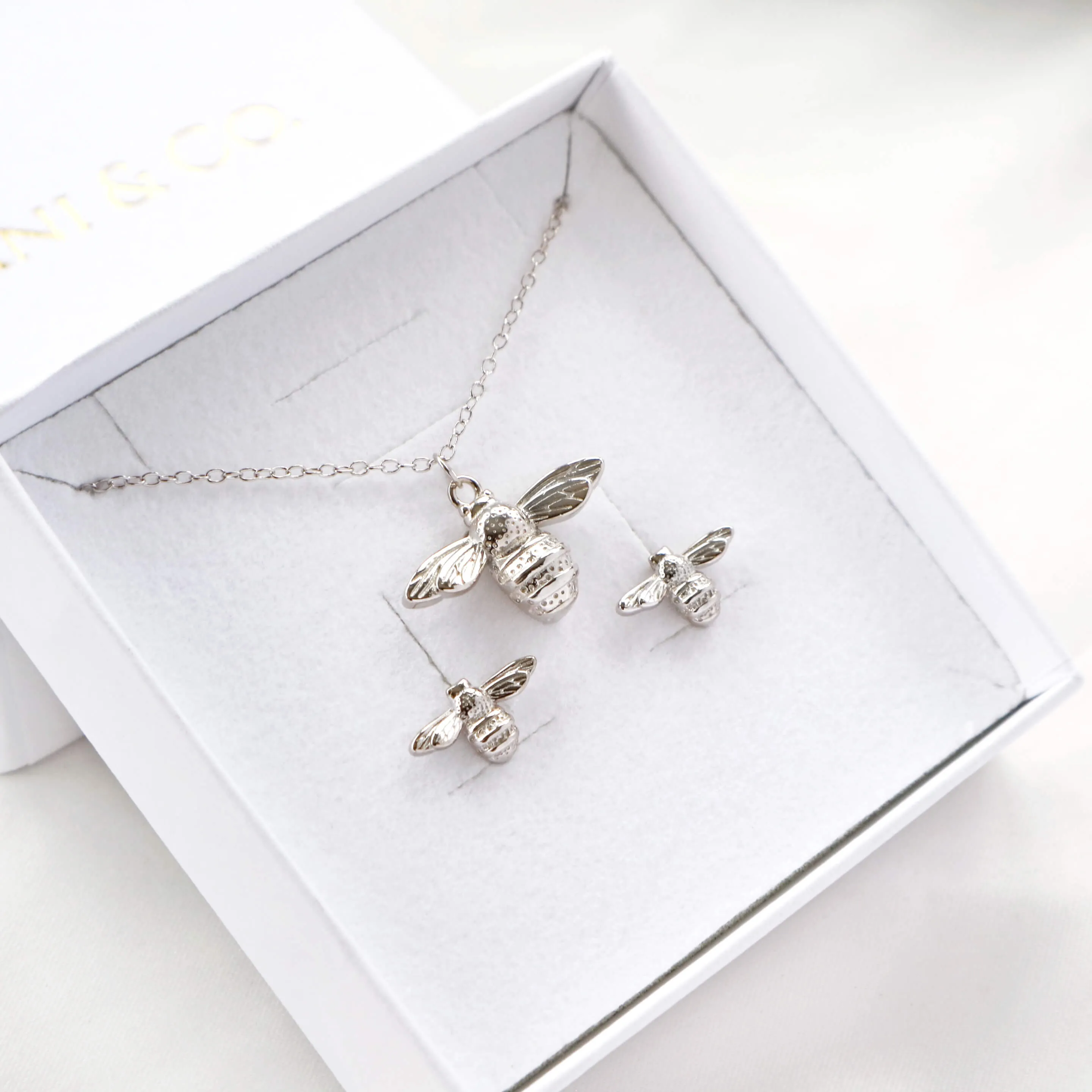 Queen Bee Stud Earrings (Silver)