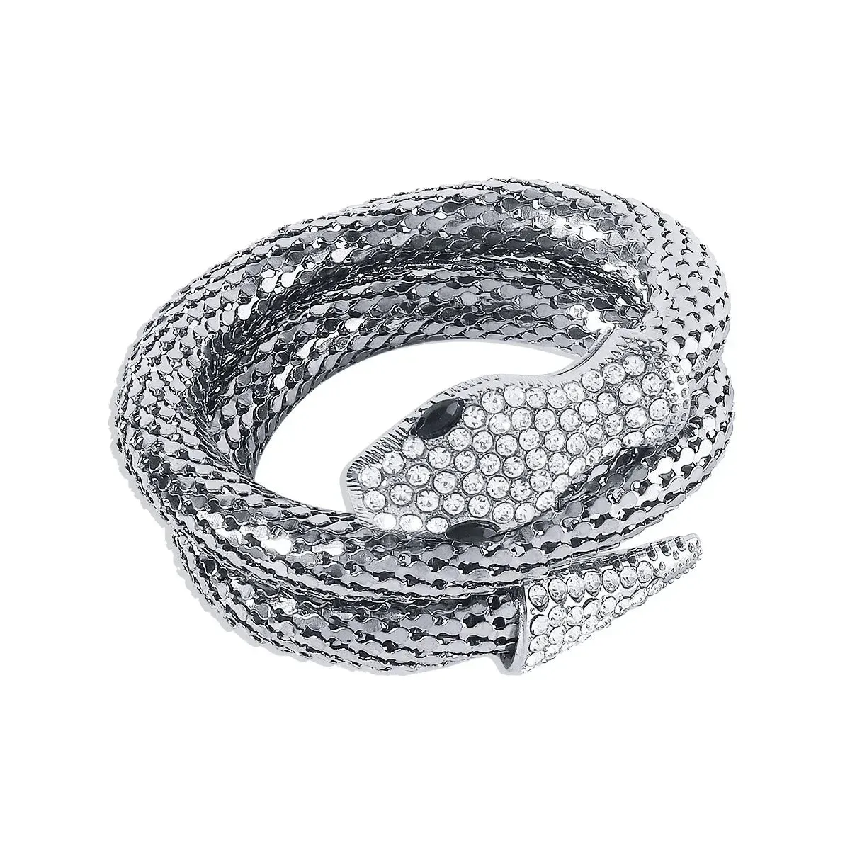 "European-American Exaggerated Snake Punk Hip-Hop Bracelet, Micro-Inlaid Creative Winding"