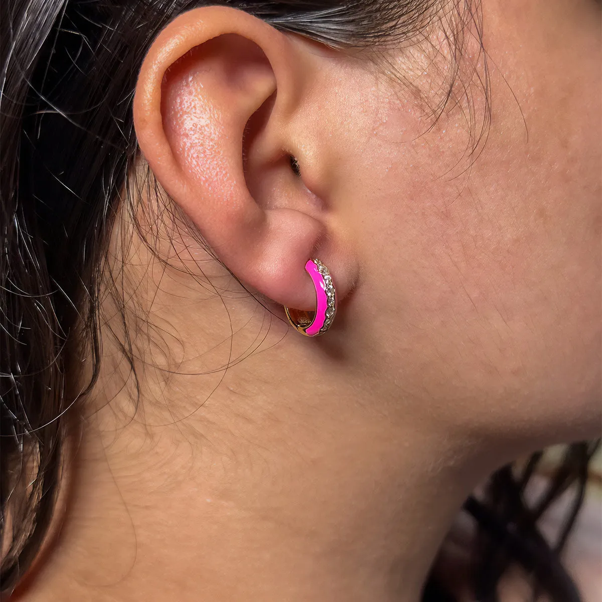 Rani Pink Hoop Earrings