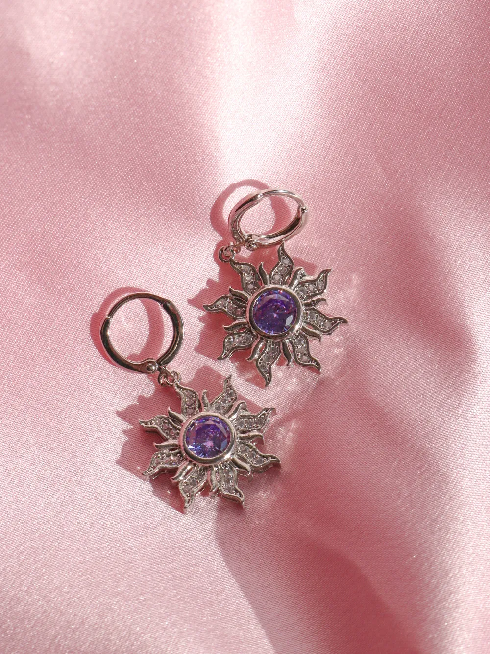 Rapunzel Purple Sun Earring, Princess Jewelry, Purple Sun Earring