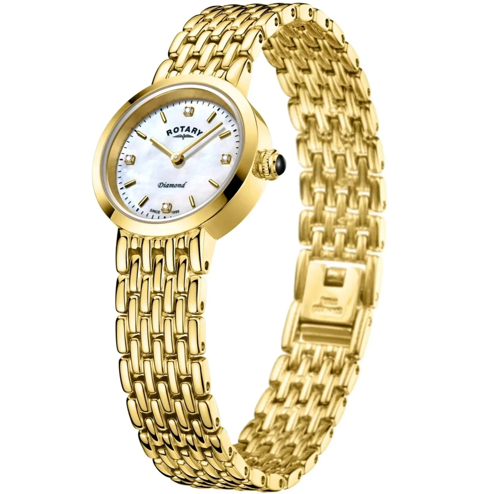 Rotary Balmoral Diamond Dot Ladies Gold Watch LB00900/41/D