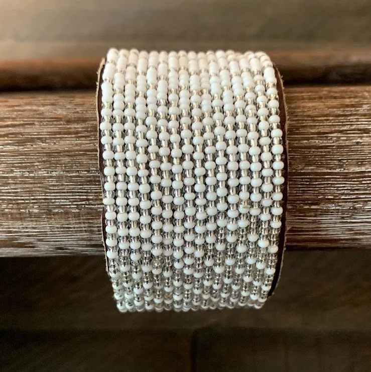 Silver and White Ombre - 3 Sizes