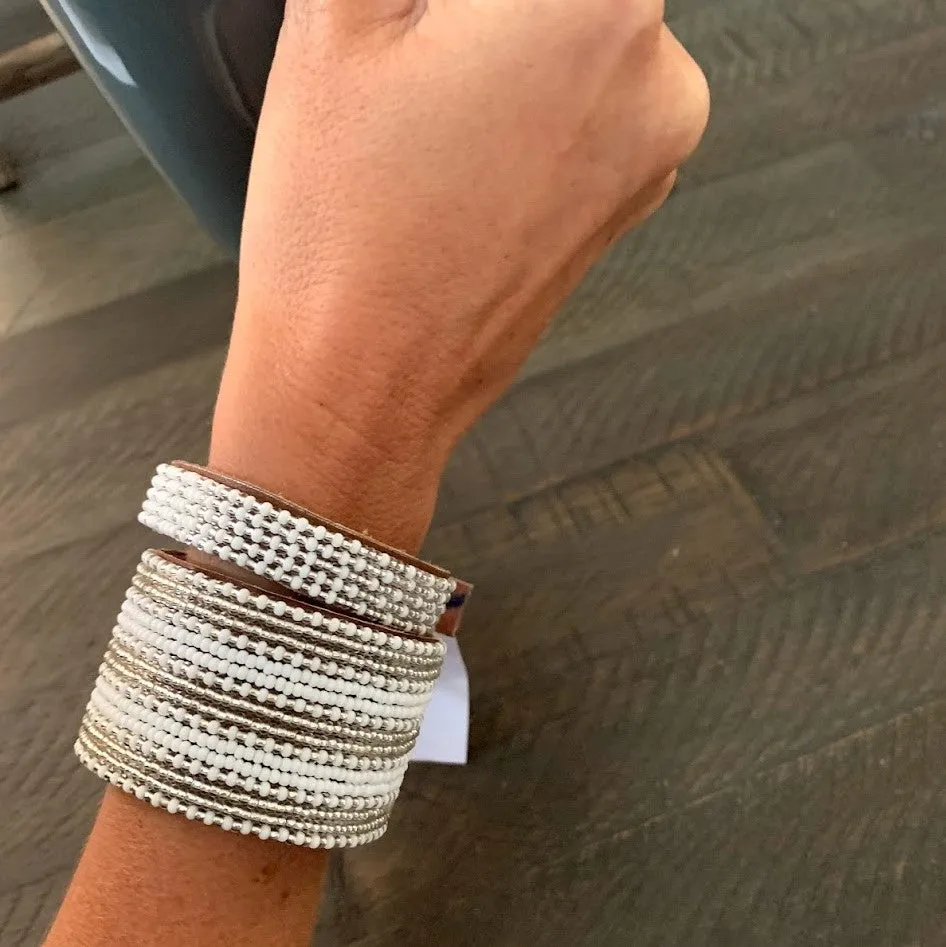 Silver and White Ombre - 3 Sizes