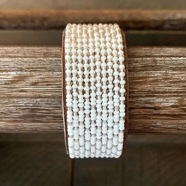Silver and White Ombre - 3 Sizes