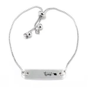 Silver Home is Oklahoma Adjustable Bar Bracelet