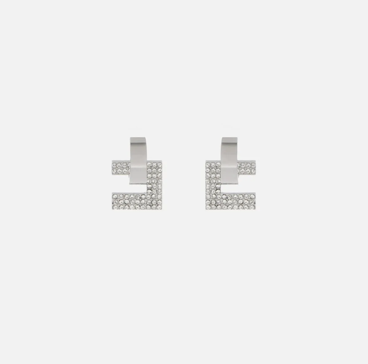 Silver logo earrings