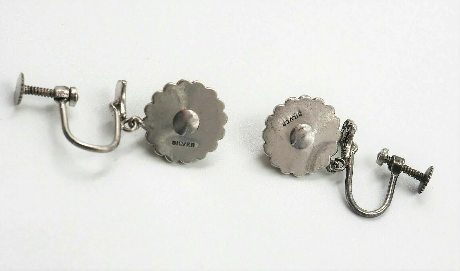 Silver Pearl Marcasite Drop Earrings