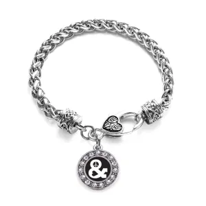 Silver Simply Peace And Love Circle Charm Braided Bracelet