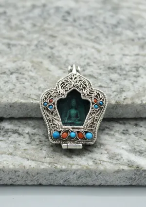 Silver Sterling 925 Ratnasambhva Buddha Ghau Pendant