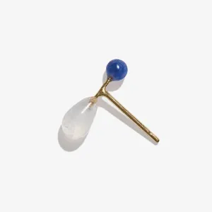Sodalite & Moonstone Barbell Earring - 9kt Gold