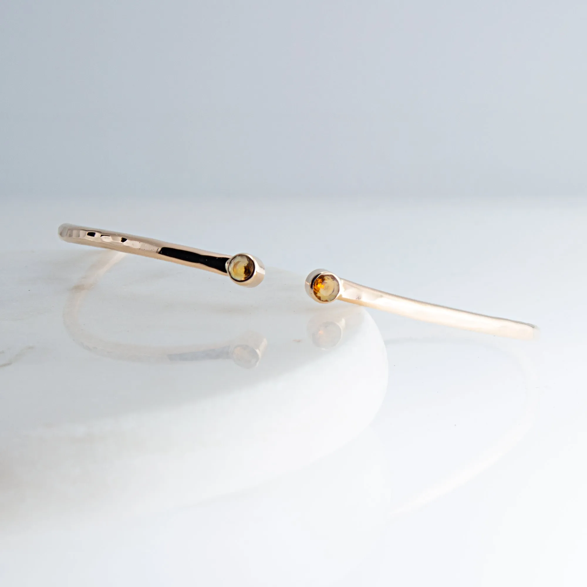 Sol and Venus Gold Open Cuff Bracelet with Citrine