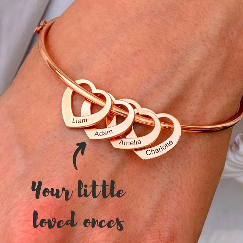 Stainless Steel Hearts Custom Bracelets For Women