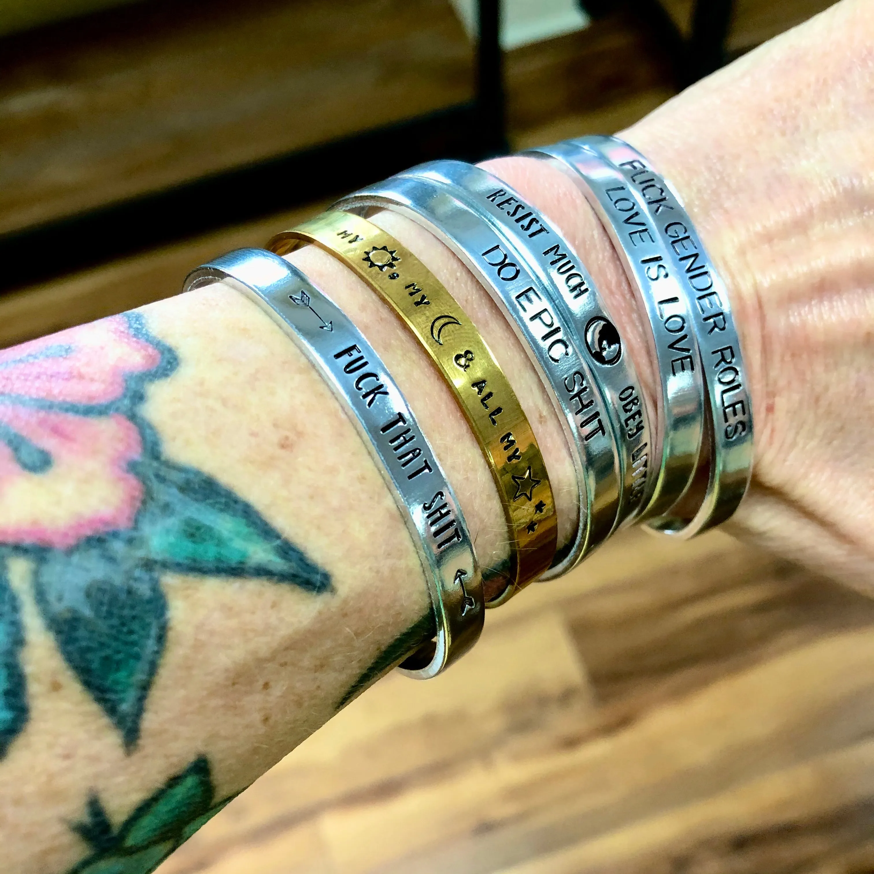 Stamped Bracelet - Love The Wine You're With
