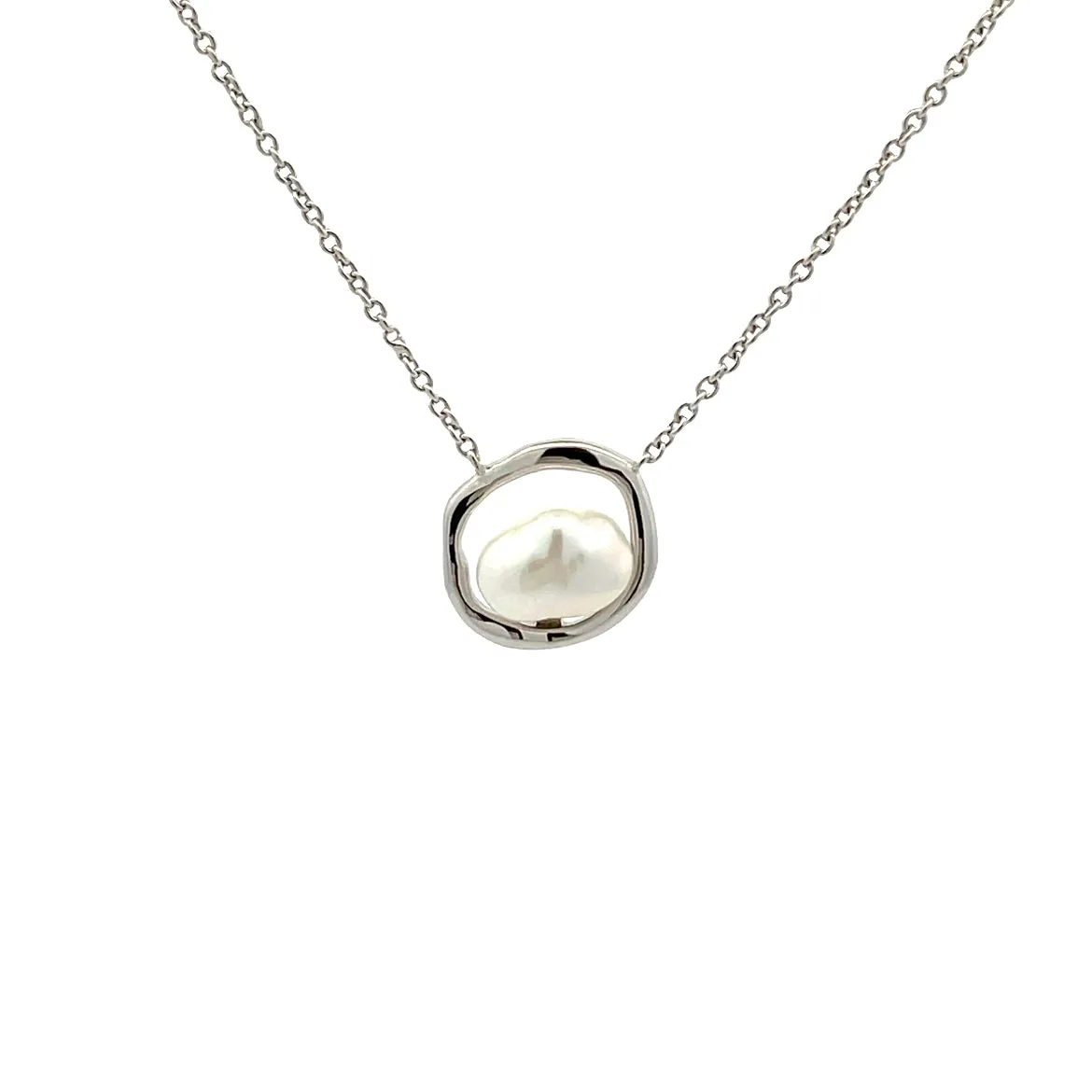 Sterling Silver Baroque Freshwater Pearl Necklace