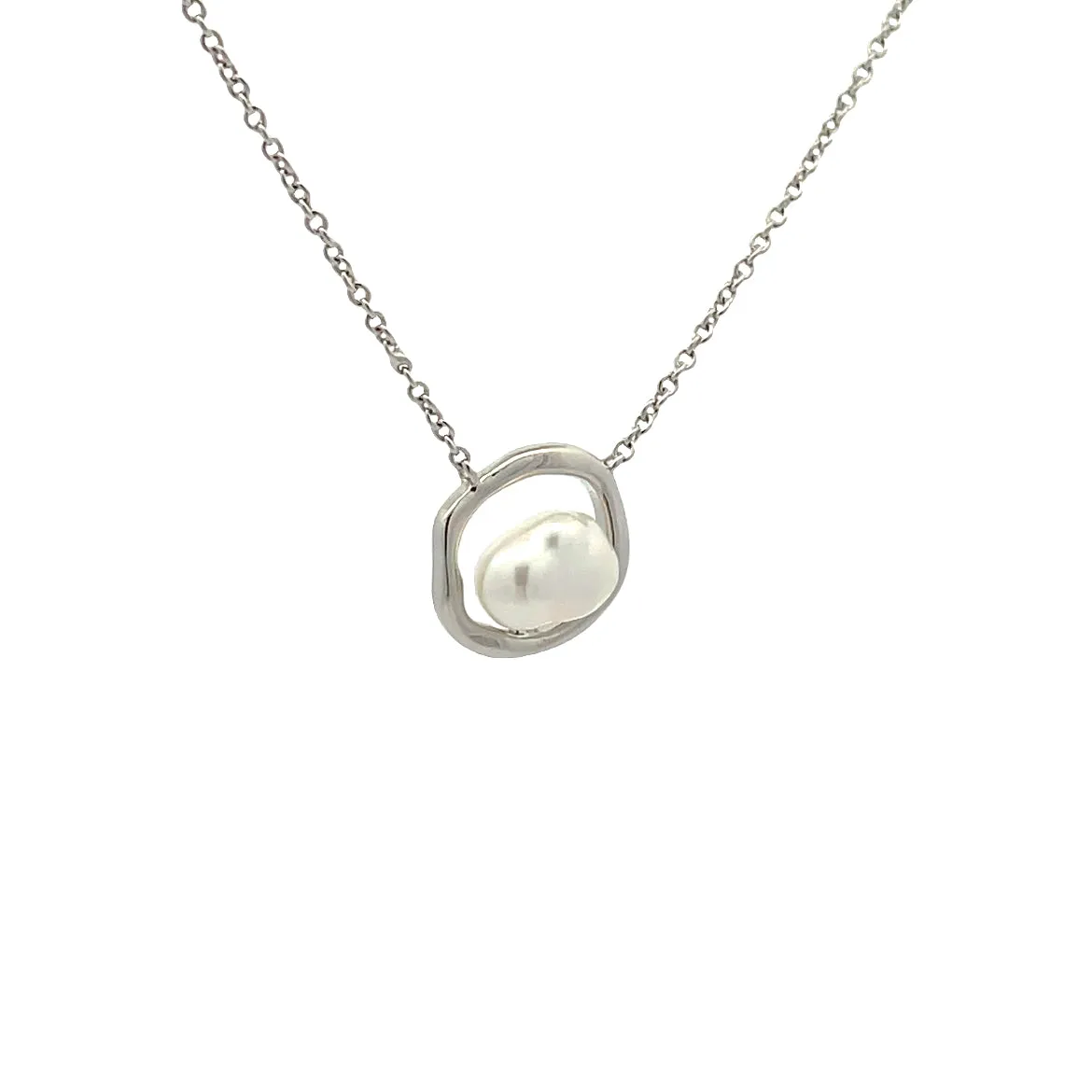 Sterling Silver Baroque Freshwater Pearl Necklace