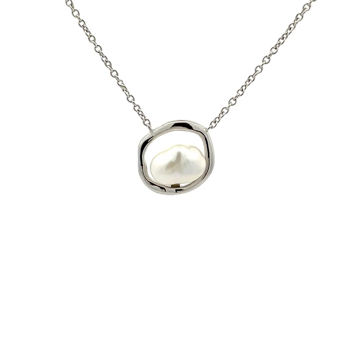 Sterling Silver Baroque Freshwater Pearl Necklace