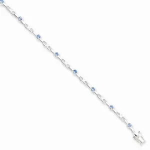 Sterling Silver Blue Topaz Bracelet