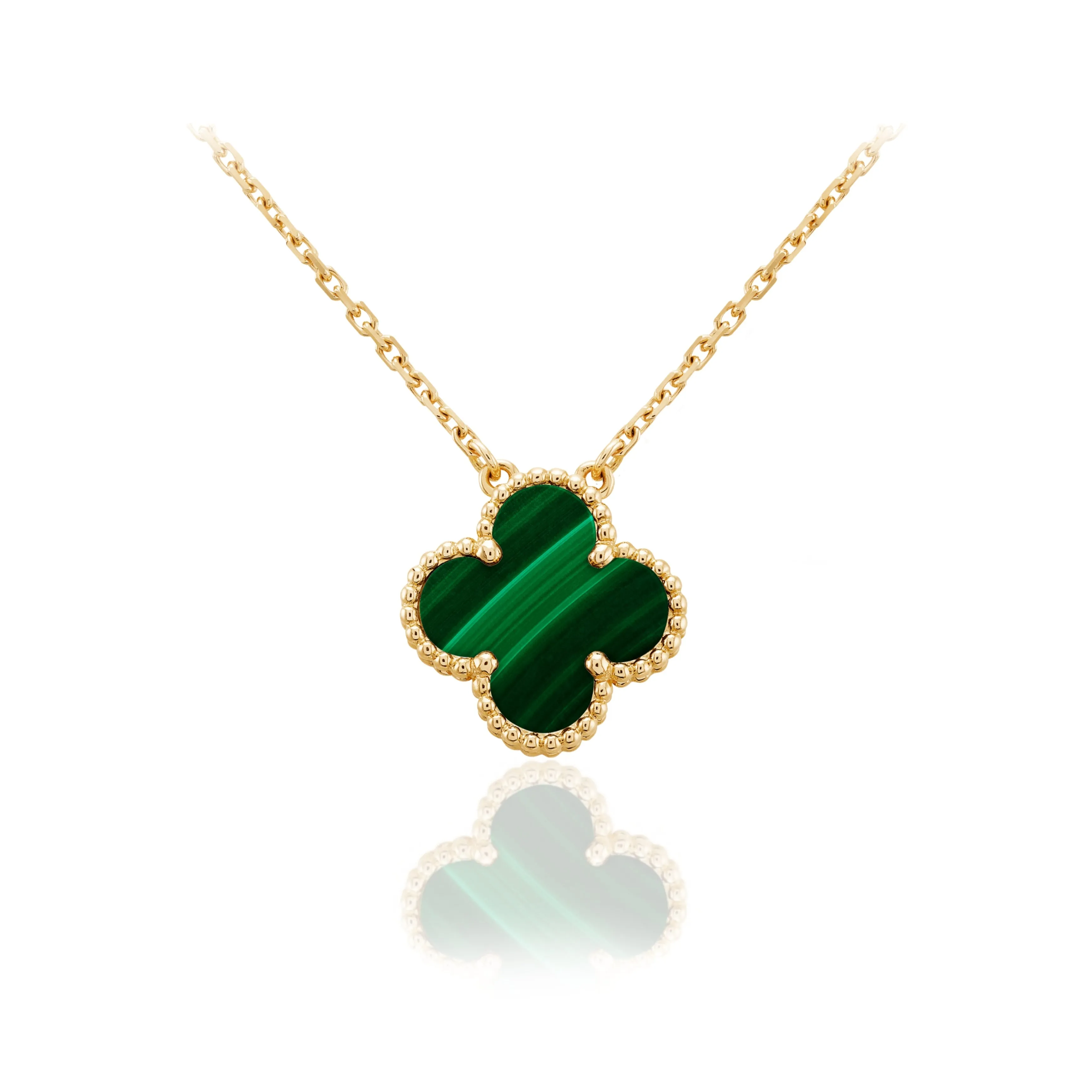 Sterling Silver Clover Shaped Assorted Stone Necklace
