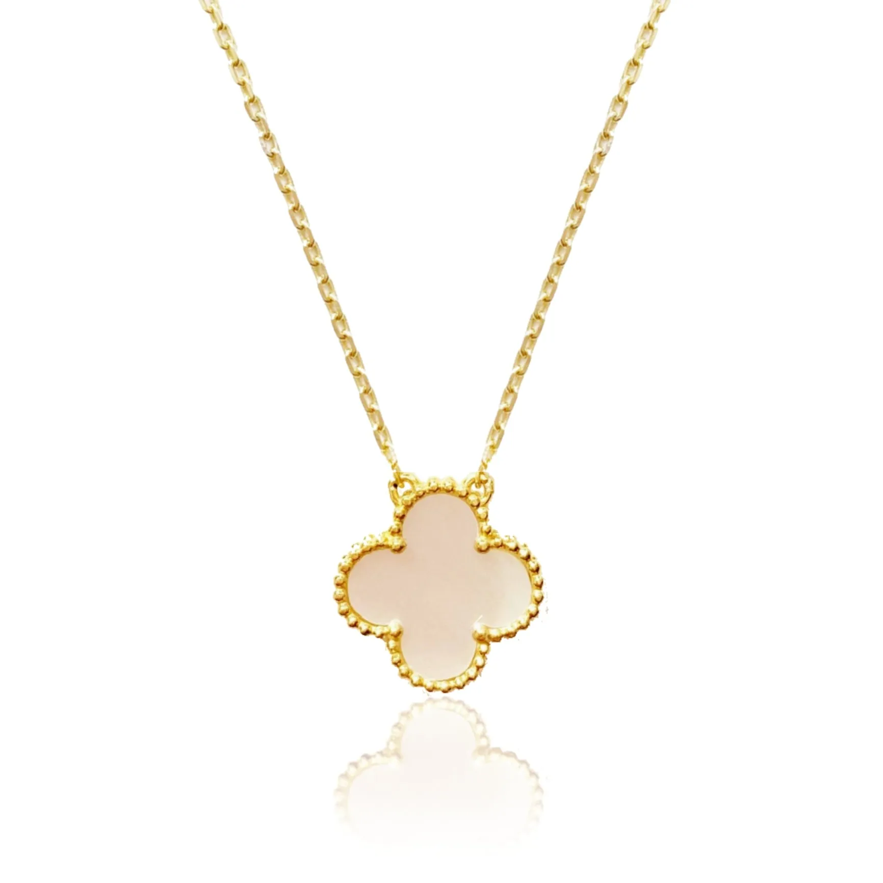 Sterling Silver Clover Shaped Assorted Stone Necklace