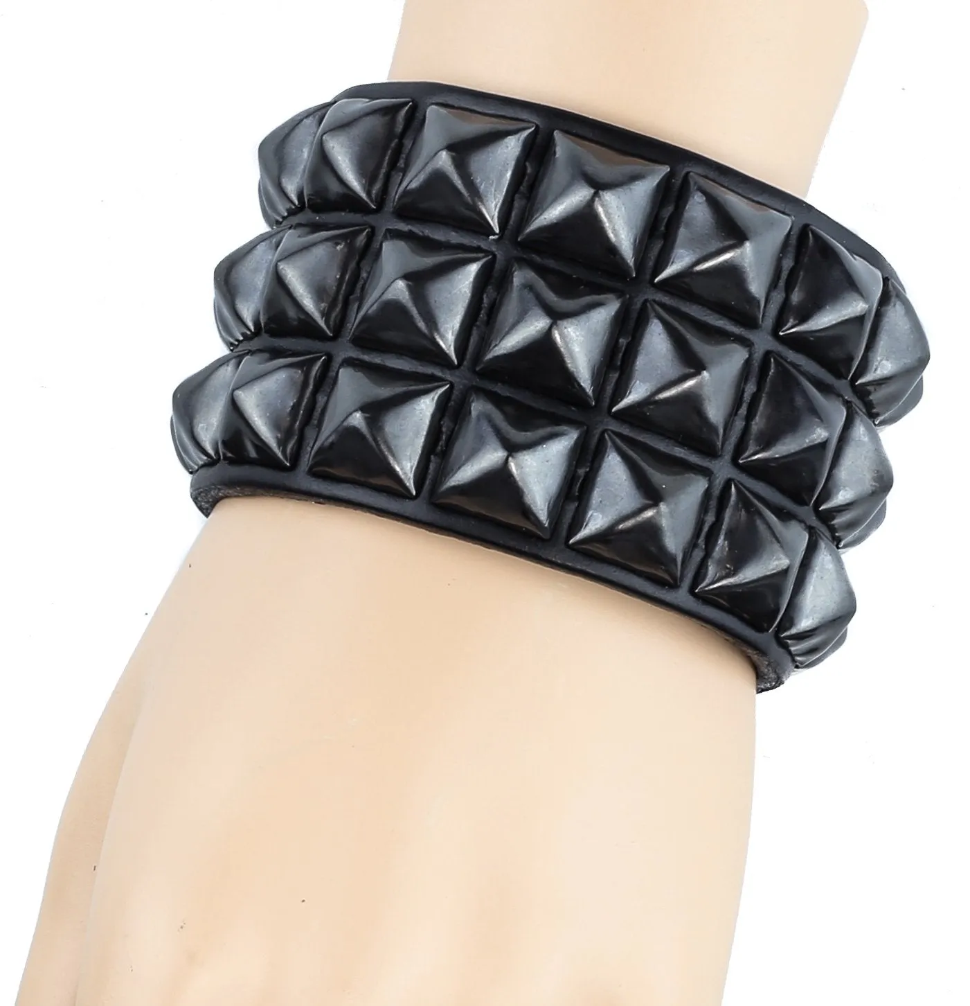 Studded Bracelet 3 Row Pyramid
