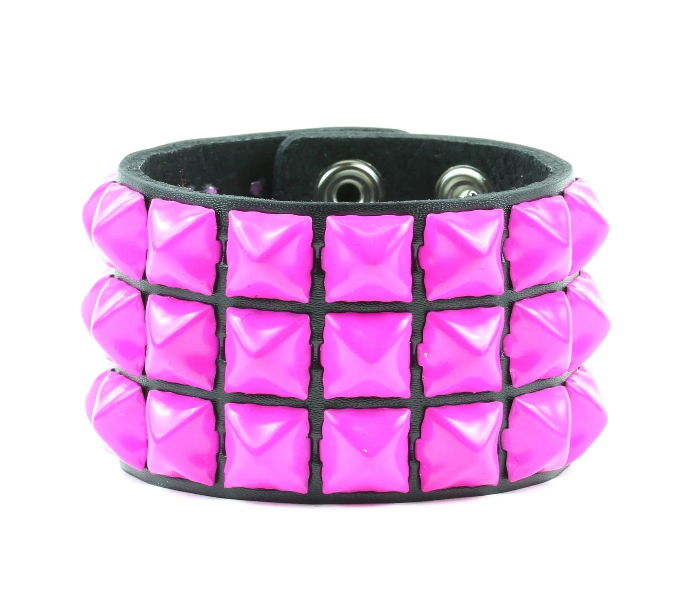 Studded Bracelet 3 Row Pyramid