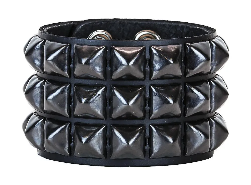 Studded Bracelet 3 Row Pyramid