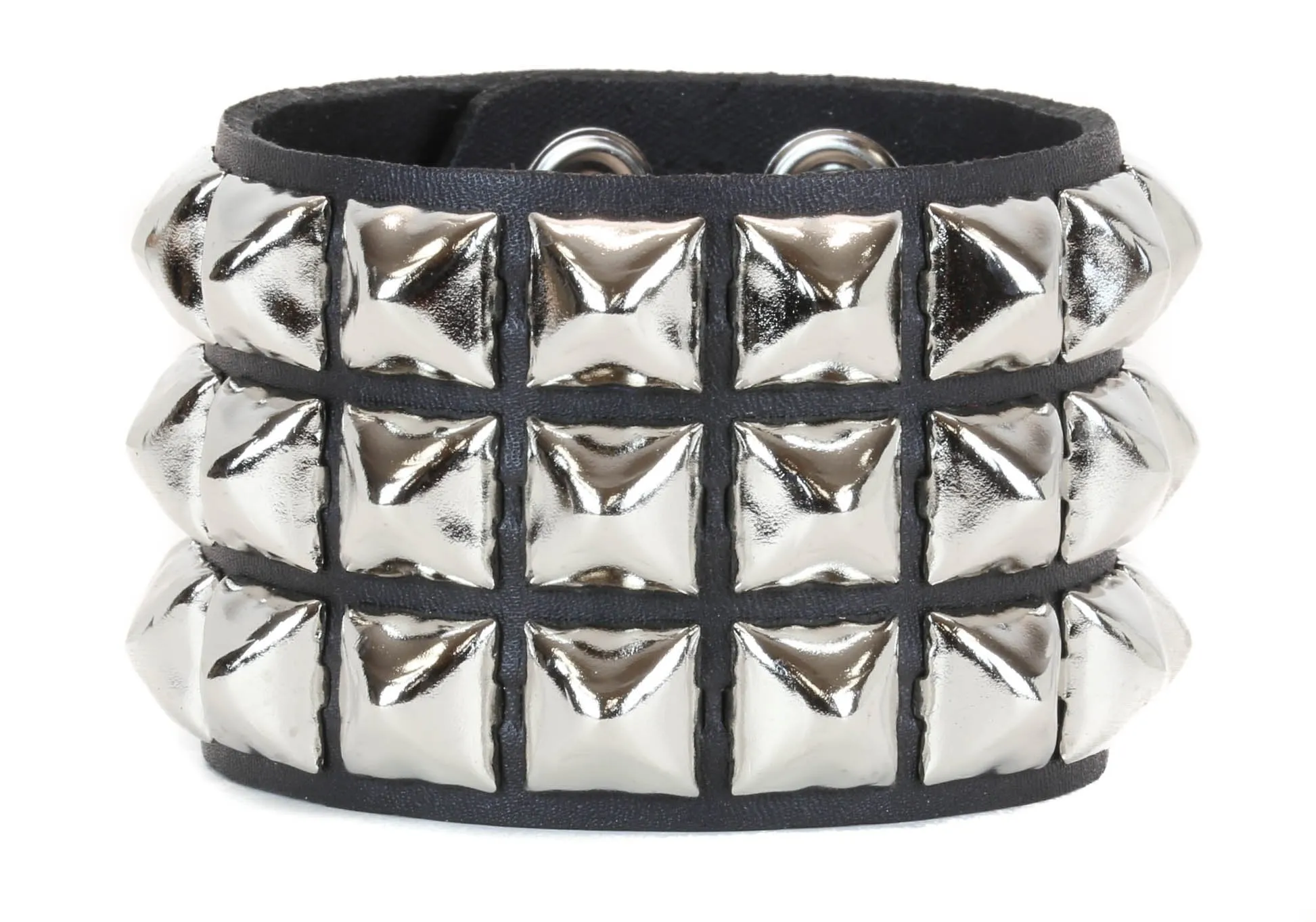 Studded Bracelet 3 Row Pyramid