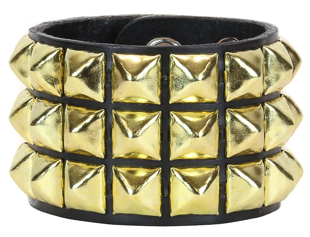 Studded Bracelet 3 Row Pyramid