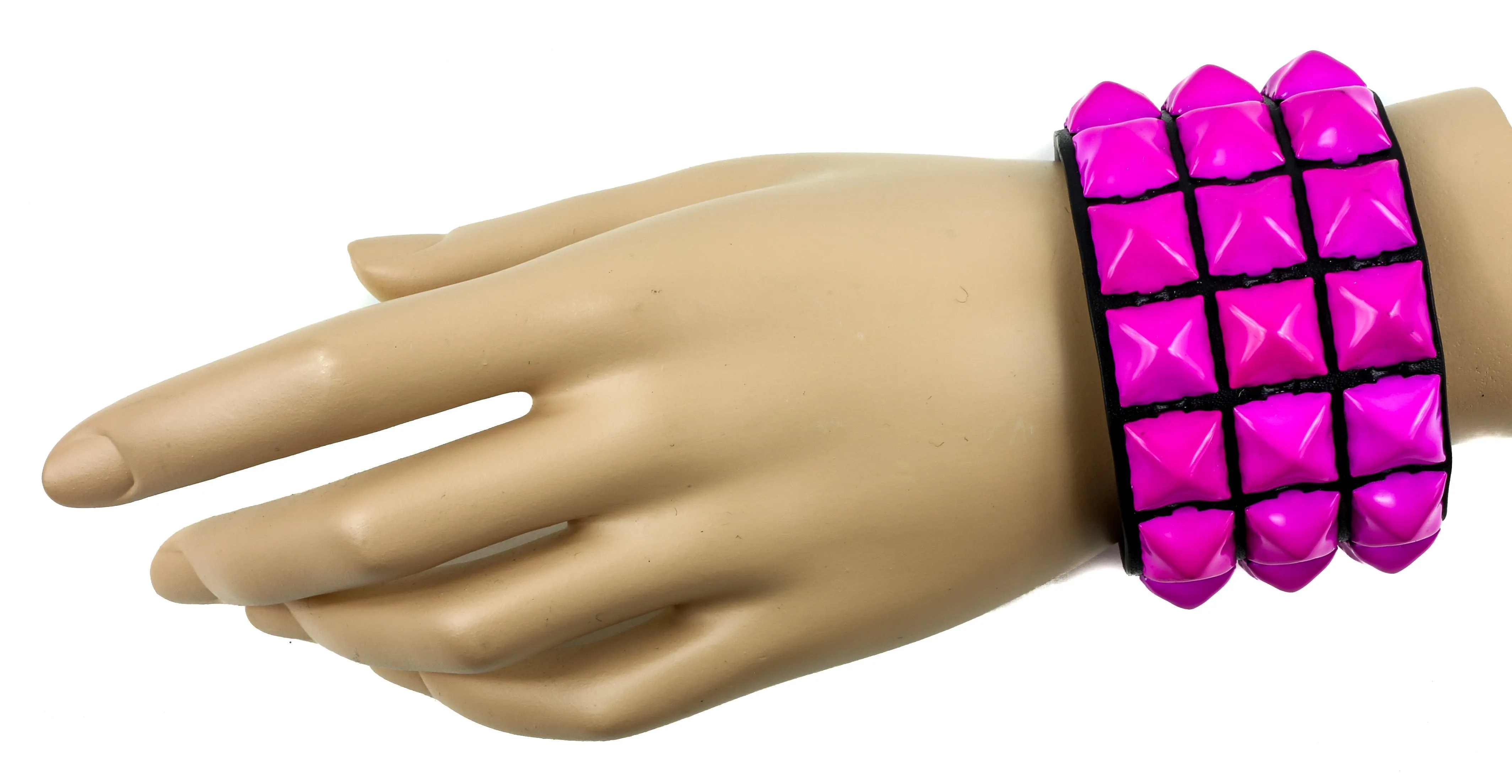 Studded Bracelet 3 Row Pyramid