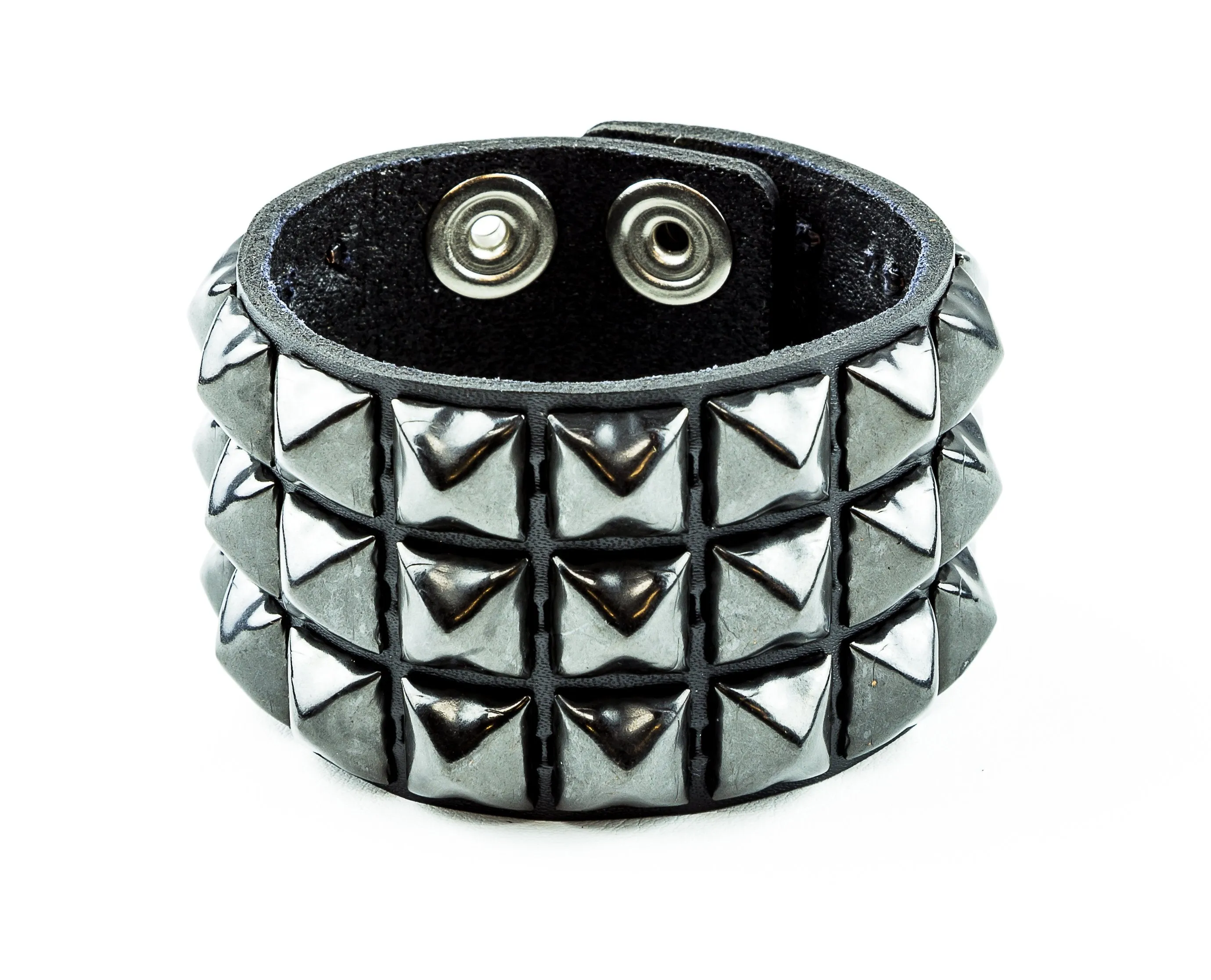 Studded Bracelet 3 Row Pyramid