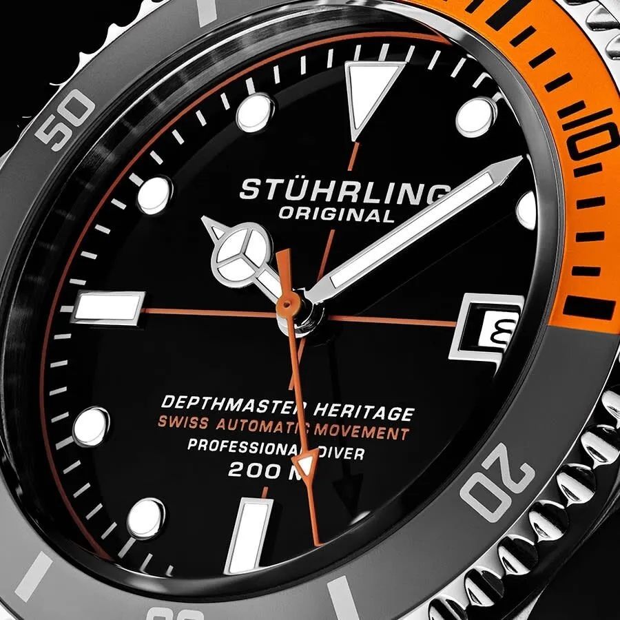 Stuhrling Original Aquadiver Automatic Black Dial Men's Watch M13518