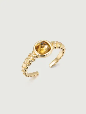 Sugarloaf Cut Citrine Open Ring