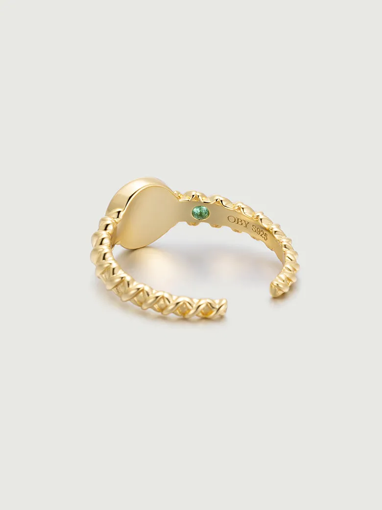 Sugarloaf Cut Citrine Open Ring