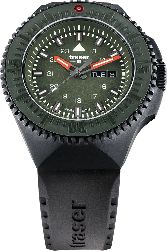 TH3 Watch P69 Black Stealth Green Rubber