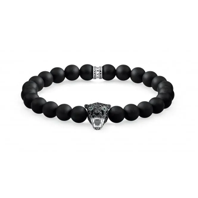 Thomas Sabo Black Cat Onyx Beaded Bracelet A1776-528-11