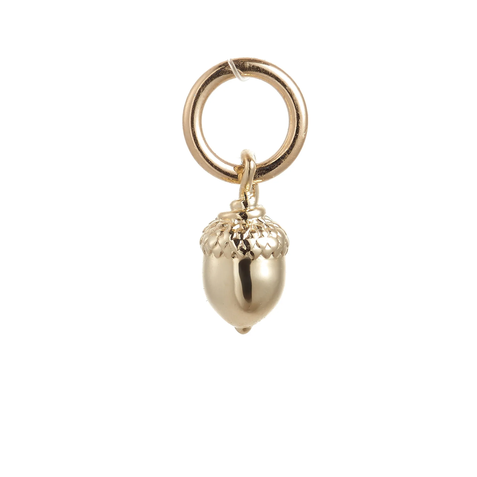 Tiny Acorn Solid Gold Charm