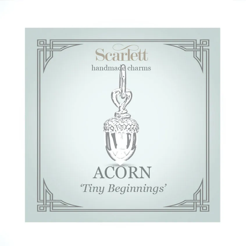 Tiny Acorn Solid Gold Charm