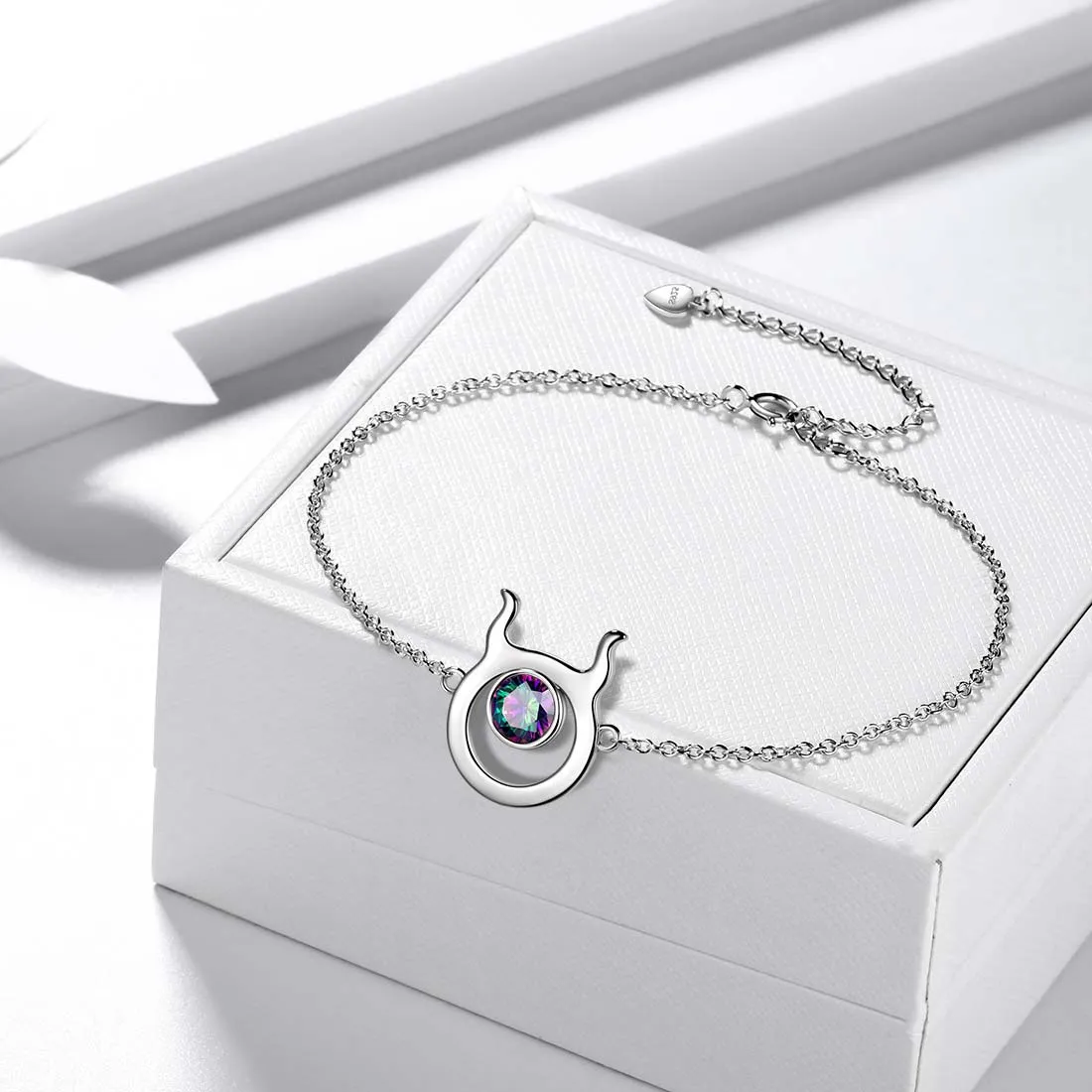 Tokyo Mart Taurus Bracelet Women Girls Jewelry Birthday Gift Mystic Topaz Sterling Silver