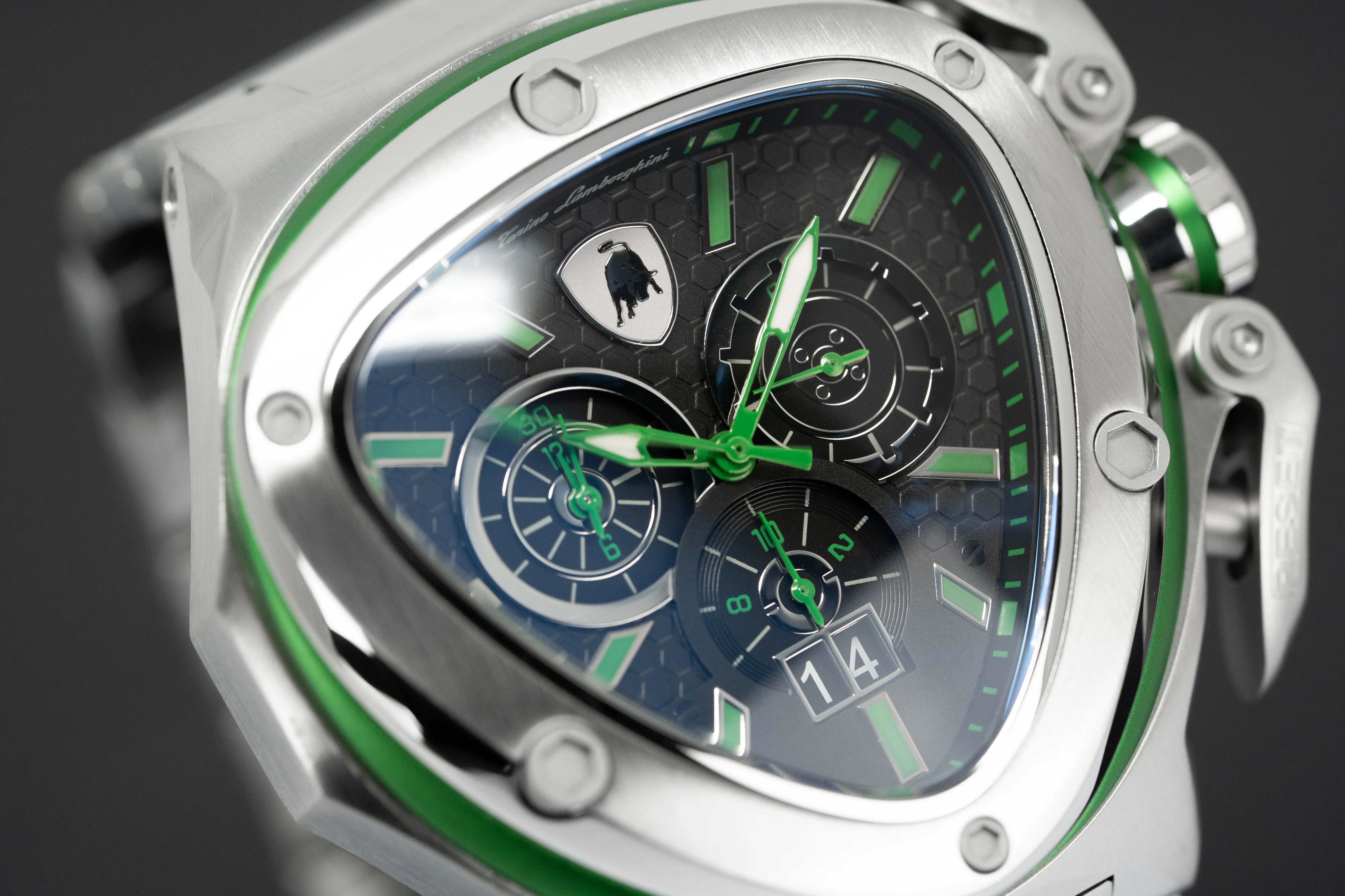 Tonino Lamborghini Spyder SS Chronograph Date Steel Green T9XF-SS-B
