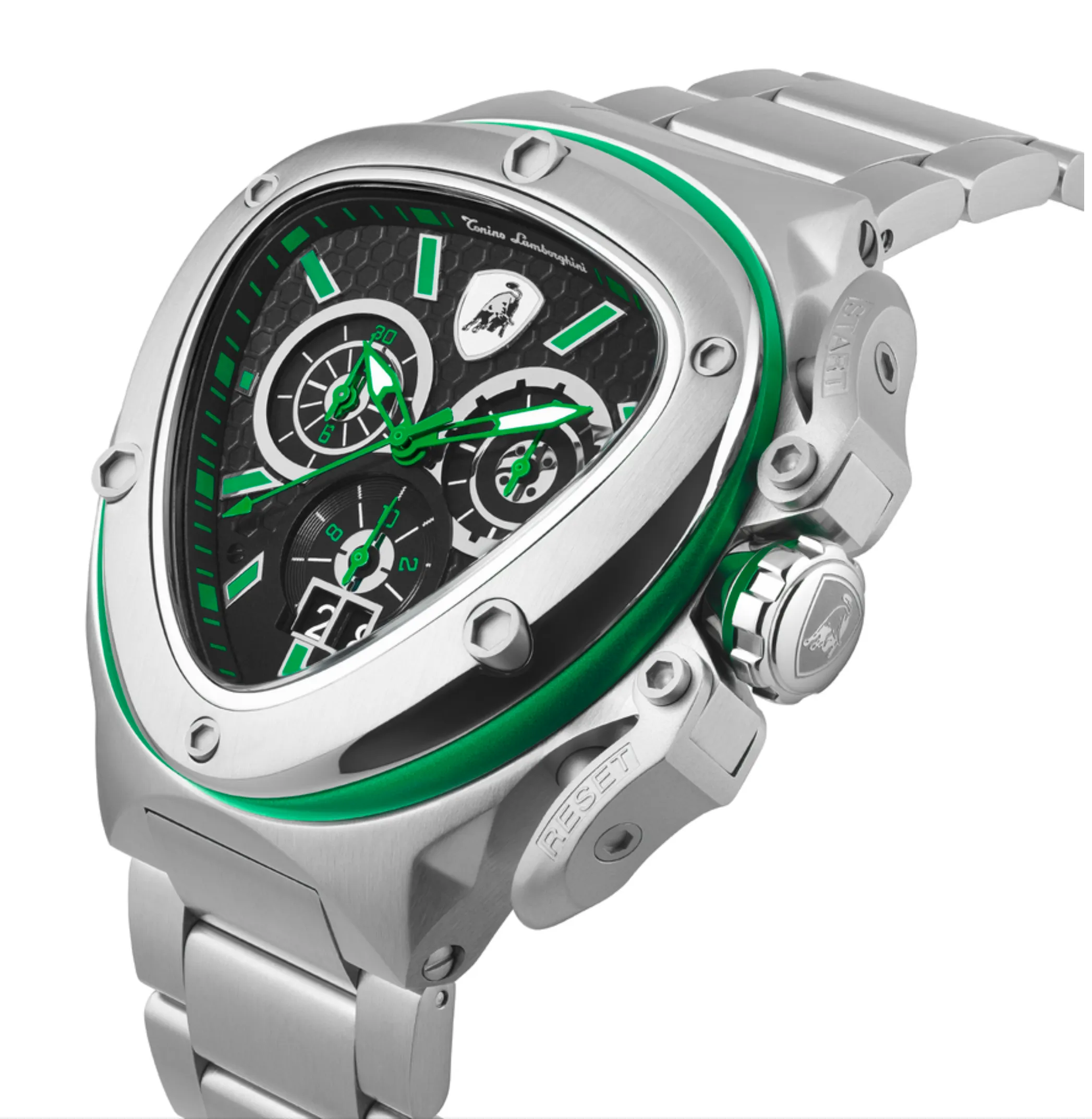 Tonino Lamborghini Spyder SS Chronograph Date Steel Green T9XF-SS-B