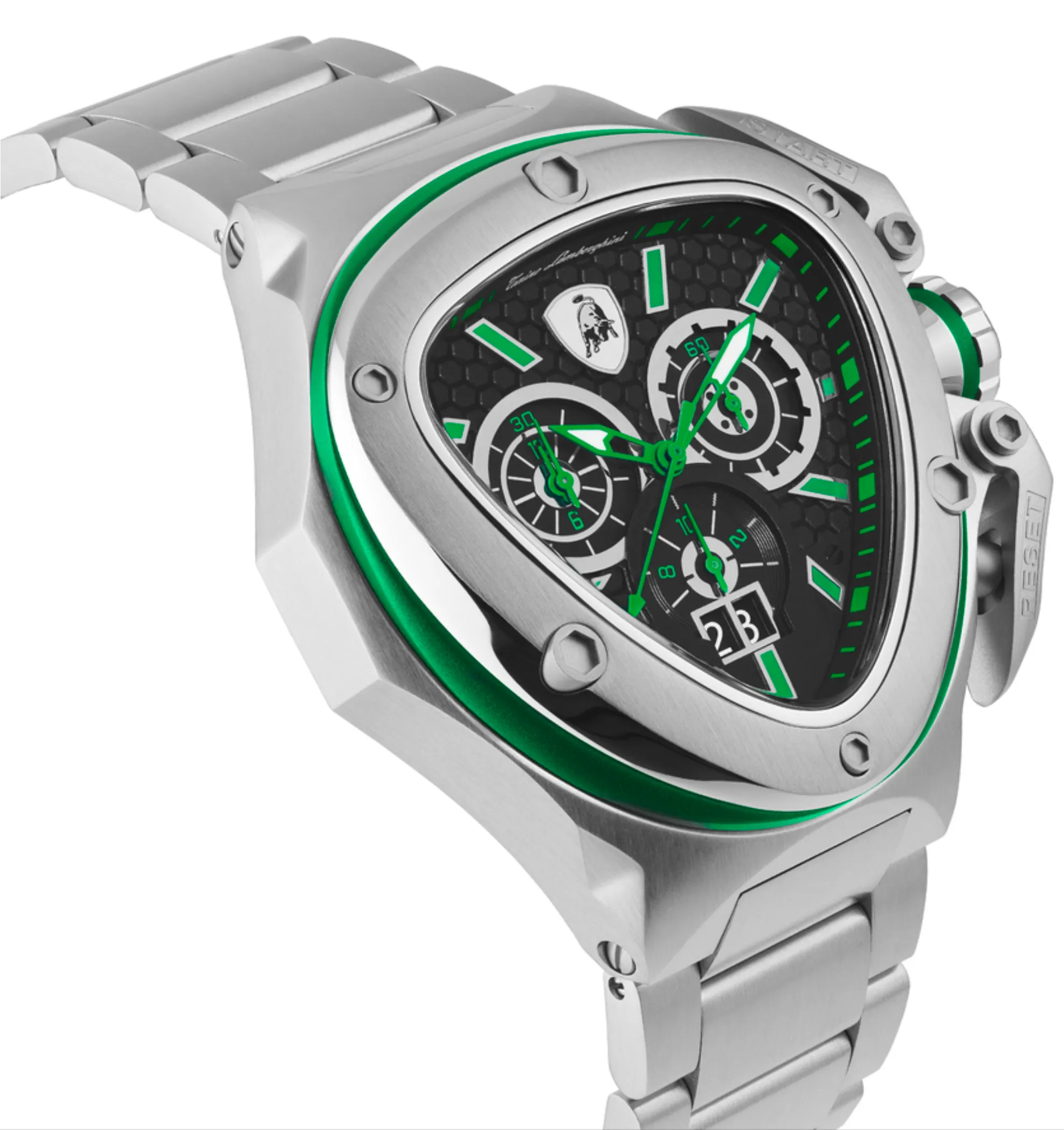 Tonino Lamborghini Spyder SS Chronograph Date Steel Green T9XF-SS-B
