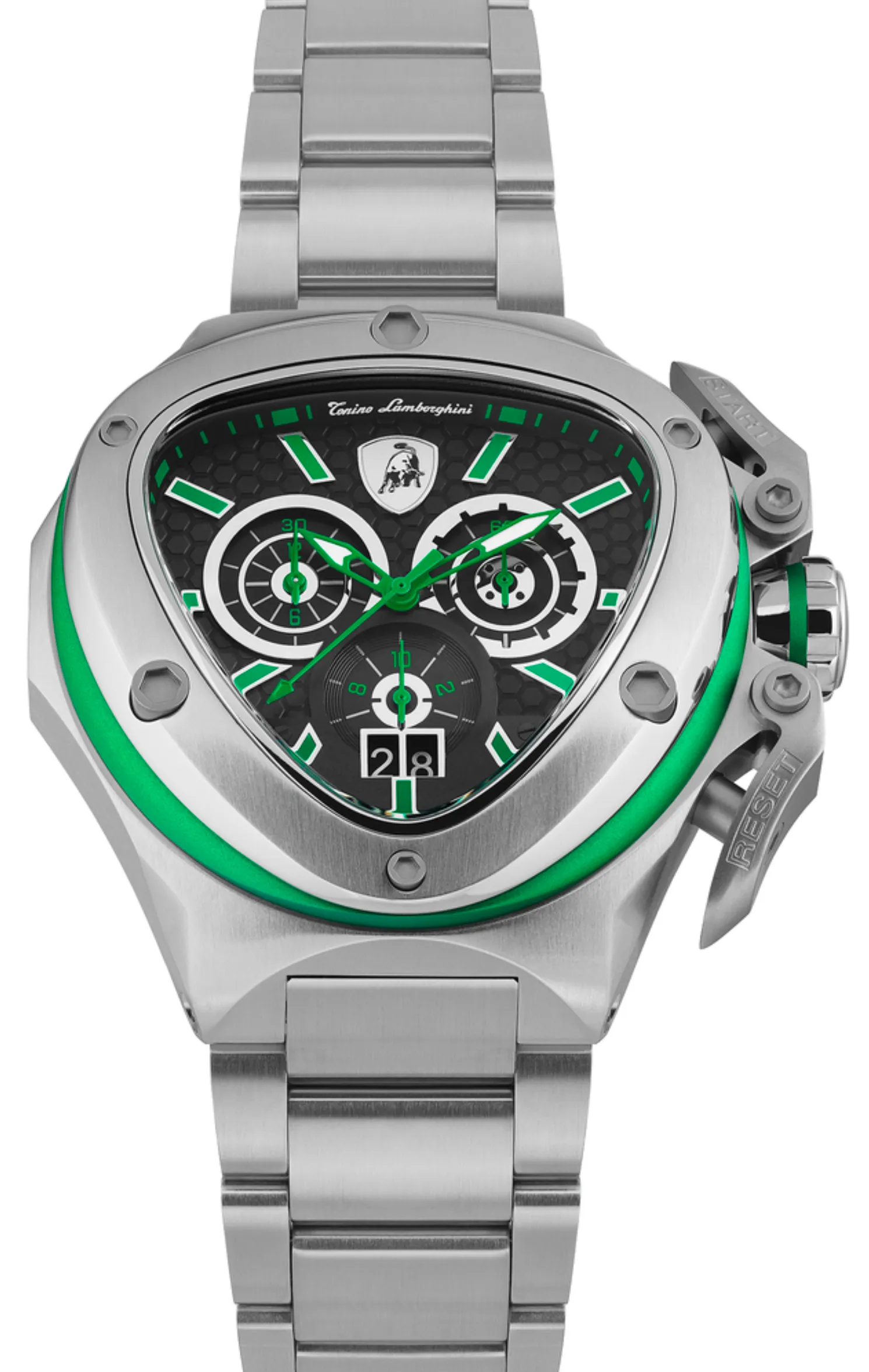Tonino Lamborghini Spyder SS Chronograph Date Steel Green T9XF-SS-B