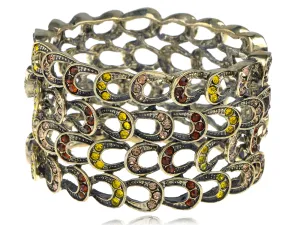 Topaz Lucky Horseshoe Horse Shoes Bracelet Bangle Cuff