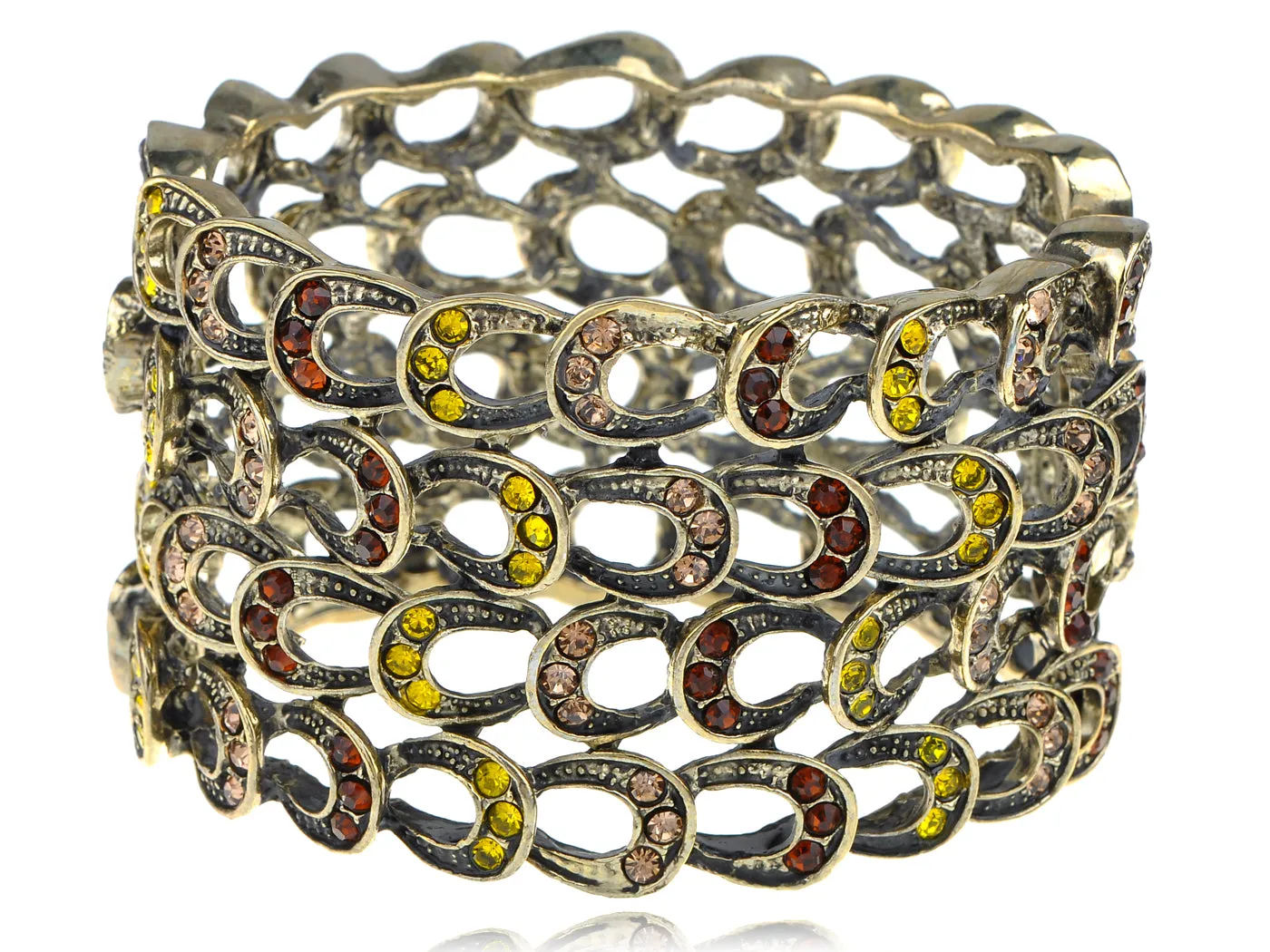 Topaz Lucky Horseshoe Horse Shoes Bracelet Bangle Cuff