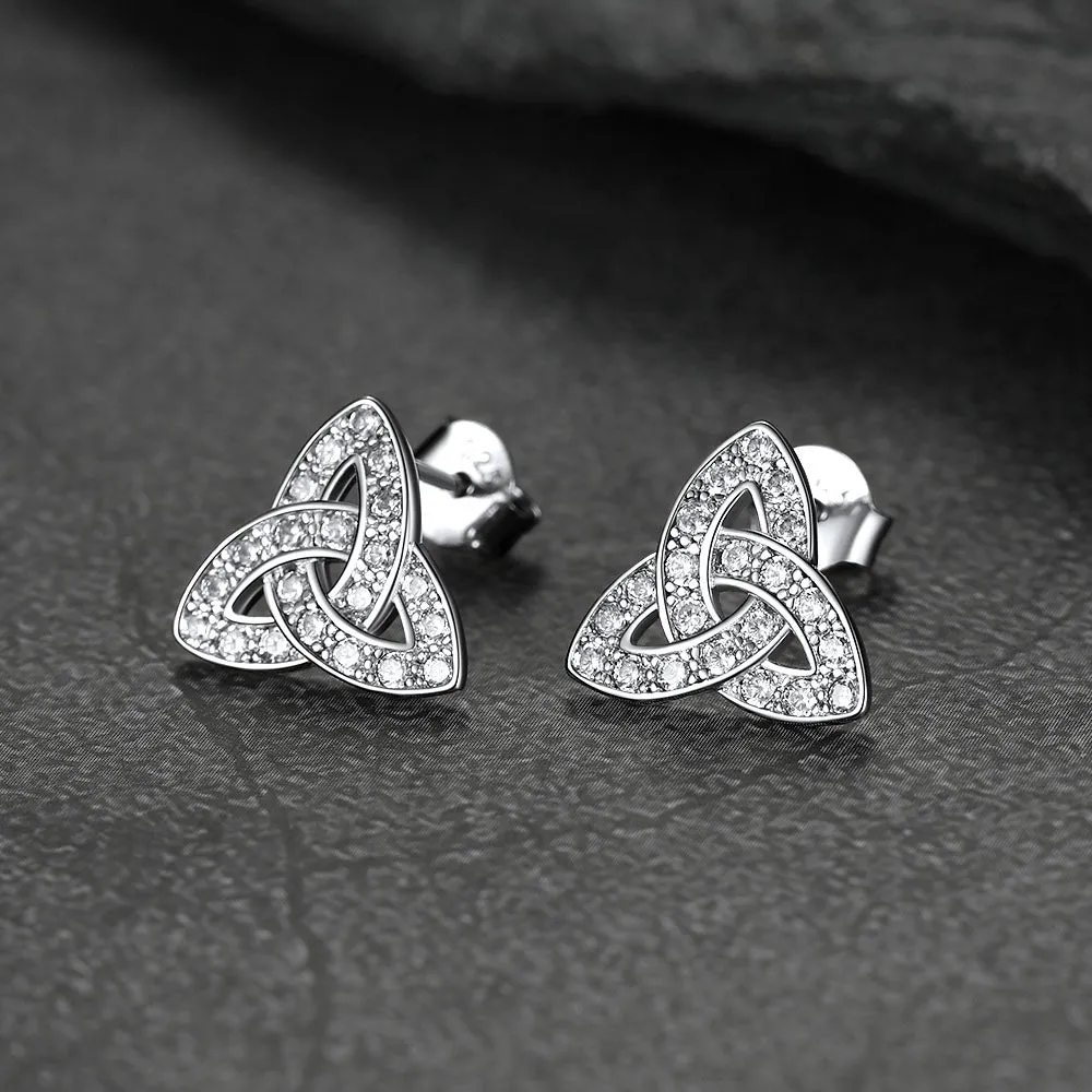 Trinity Knot Earrings for Women in Sterling Silver