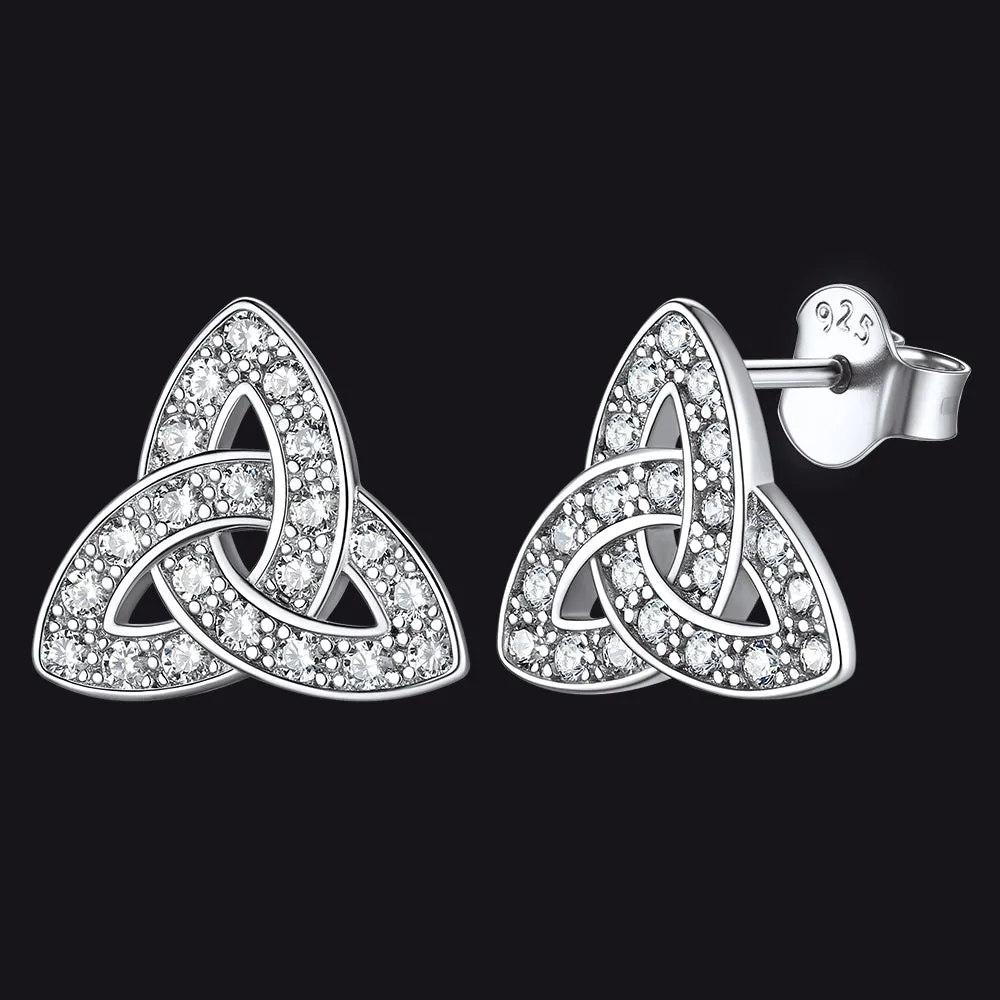 Trinity Knot Earrings for Women in Sterling Silver