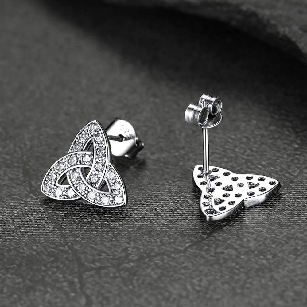 Trinity Knot Earrings for Women in Sterling Silver