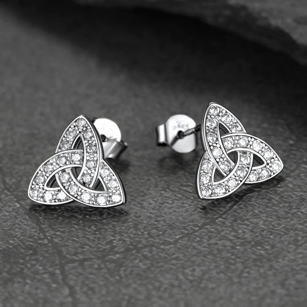 Trinity Knot Earrings for Women in Sterling Silver