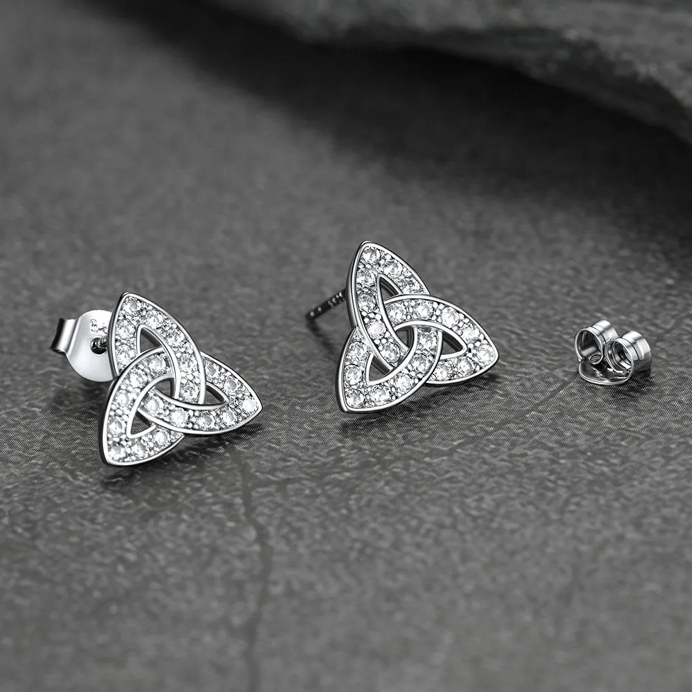 Trinity Knot Earrings for Women in Sterling Silver