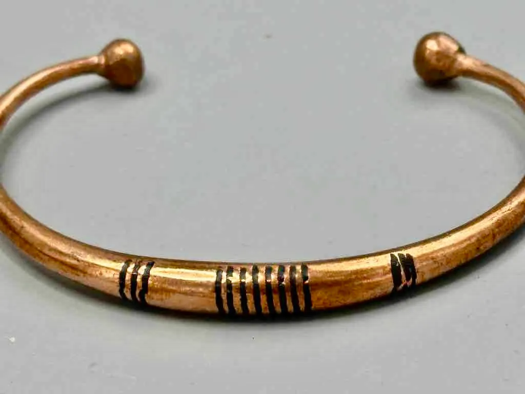 Tuareg Multiple Stripe Inlay Copper Bracelet